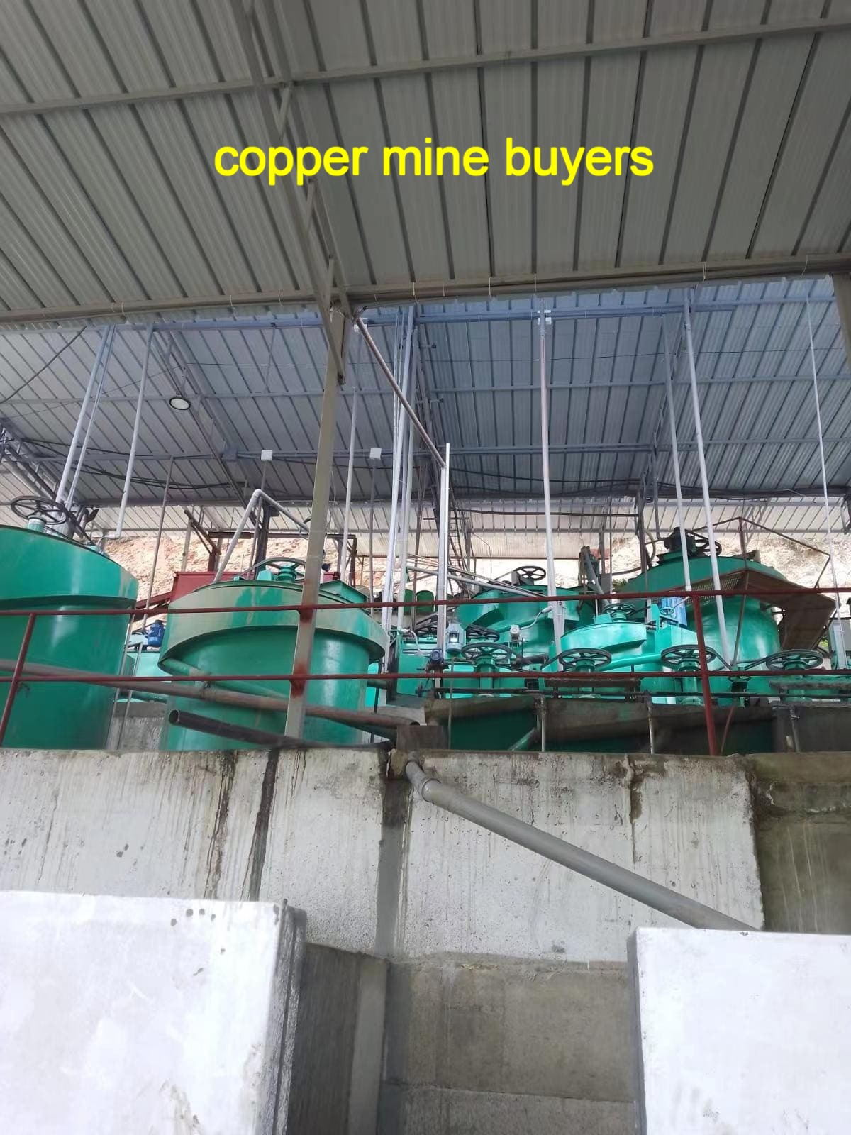 Copper ore is being processed at the processing plant